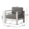 Coolbibila-Patio Dining Chairs, Patio Chair With Arm And Metal Frame,  Upholstered Club Chairs, Upscale Outdoor Lounge - 4 of 4