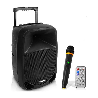 Pyle PSBT105A 1000W 10 Inch Bluetooth Portable Stereo Karaoke Speaker with UHF Wireless Microphone and Built In Rechargeable Battery