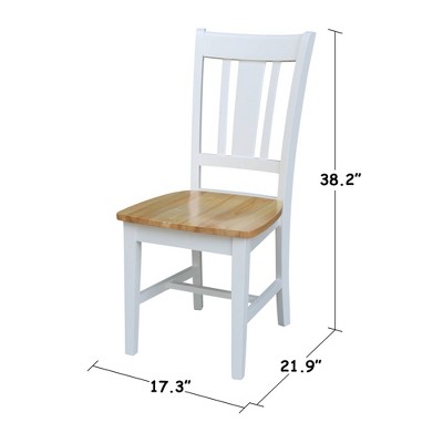 Elegant White/Natural Solid Parawood Dual Drop Leaf Table and 2 Chairs Set