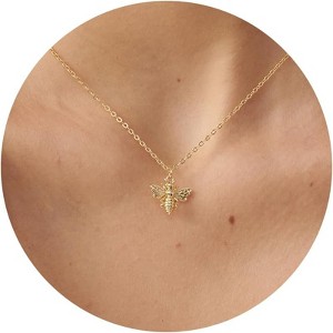 14K Gold Plated Charm Necklace for Women, Assorted Beach & Nature Themed Pendants - 1 of 4