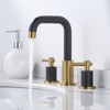 WOWOW 8 in. Widespread Double Handle High Arc Bathroom Faucet with Drain Kit Included in Brushed Nickel - 2 of 4