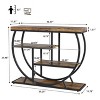 3-Tier Industrial Entryway Table with Semicircular Metal Frame, Open Shelf Console Sofa Table for Living Room, Hallway, Foyer Storage Accent Table - 2 of 4