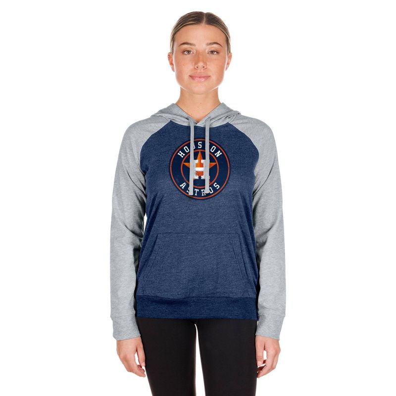 MLB Houston Astros Women&#39;s Lightweight Bi-Blend Hooded Sweatshirt, 5 of 7