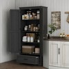 Aghana Digitals 69" Black Farmhouse Kitchen Pantry Cabinet with 4-Tier Storage, Adjustable Shelves, - 2 of 4