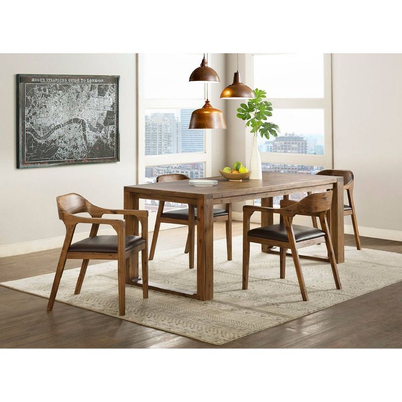 5pc Rasmus Extendable Dining Table Set with Armchairs Chestnut - Boraam, 1 of 9