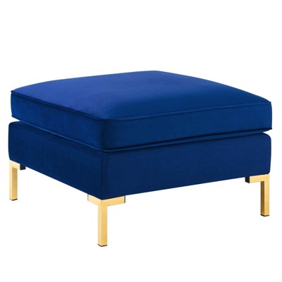 Ardent Performance Velvet Ottoman Navy 