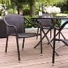 Palm Harbor 4pk Outdoor Wicker Stackable Chairs - Brown - Crosley: Weather-Resistant Steel Frame Patio Seating - 2 of 4