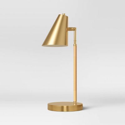 Mini Rattan Wrap Stick Table Lamp Brass - Threshold™ : Target