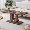 VYNXARIA Modern Minimalist Walnut Rectangular Coffee Table with Silver Accents - 2 of 4