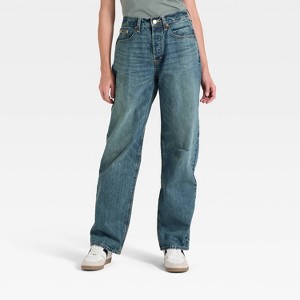 Women's Mid-Rise 90's Baggy Denim Jeans - Universal Thread™ - 1 of 4