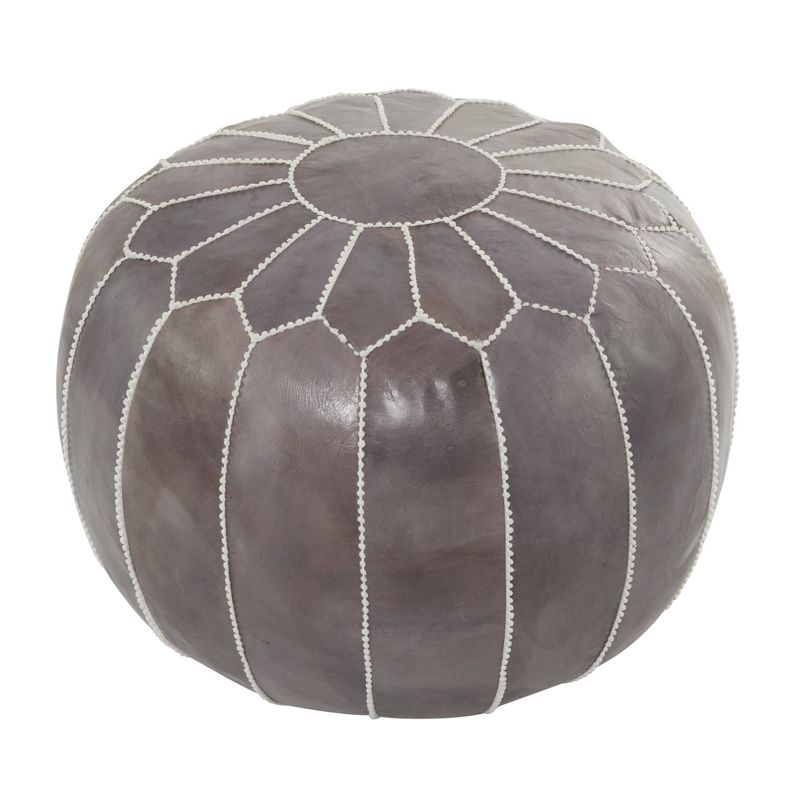 Bohemian Moroccans Leather Pouf - Olivia & May, 1 of 9