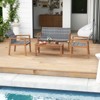 Tangkula 8 Pieces Patio Furniture Set PE Rattan Patio Bistro Set w/ Loveseat - 3 of 4