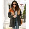 Women's Fuzzy Hoodies Color Block Cardigan Oversized Pockets Warm Jackets Fleece Hoodies - 4 of 4