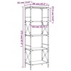 vidaXL 5-Tier Bookshelf in Chic Black - Engineered Wood and Metal Bookcase for Living Room, Office or Study - 4 of 4