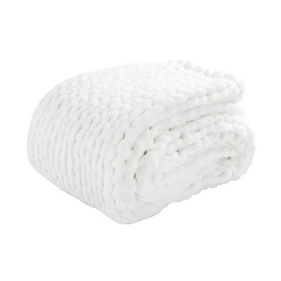 40x50 Hygge Soft Cozy Chunky Knitted Throw Blanket White - Lush Décor :  Target