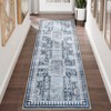 Washable Rug Vintage Area Rug Non Slip Non Shedding Rugs Medallion Distressed Low Pile Rug Oriental Accent Throw Carpet for Living Room Bedroom - 4 of 4