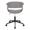 Sapphtopaz Modern Office Chair with Hollow Back Upholstered Adjustable Swivel Vanity Chair with Bent Wood Seat Office Desk Chair for Home Office - 4 of 4