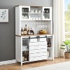 70'' Tall Farmhouse Coffee Bar Cabinet, Kitchen Hutch Storage with Sliding Barn Door - 3 of 4
