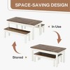 MAYEERTY 55" Dining Table Set, 3 Pieces Wood Kitchen Table with 2 Benches - 4 of 4