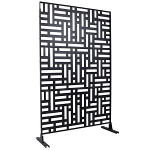 DSVIMOY Outdoor & Indoor Privacy Screen, Freestanding Decorative Privacy Screen for Deck Balcony Patio, Black, 48"*76"*16" - 1 of 4