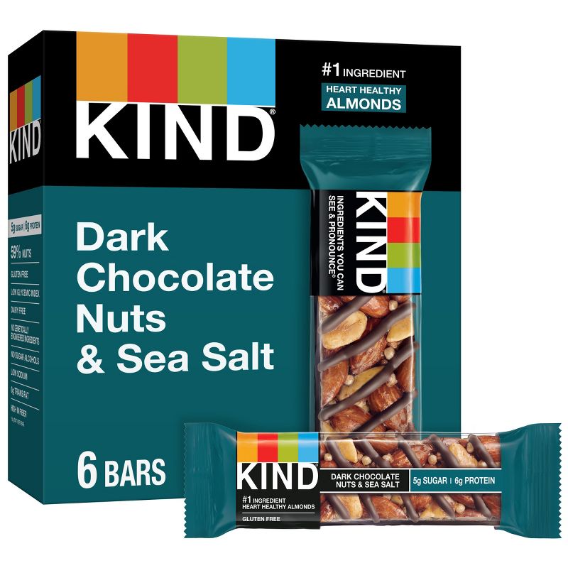 KIND Dark Chocolate Nut with Sea Salt Bars - 14oz/6ct, 1 of 11