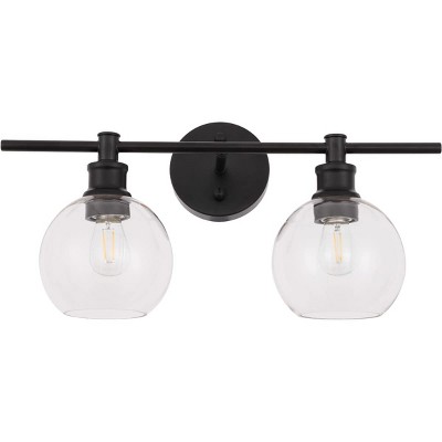 Collier Black and Clear Glass 2-Light Wall Sconce