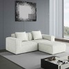 2-Seat Combination Modular Sofa, Oversized Sofa with 1 Ottoman, Flexible Configuration Sofa with Corduroy Fabric and Foam Filling-Baofuwish - 3 of 4