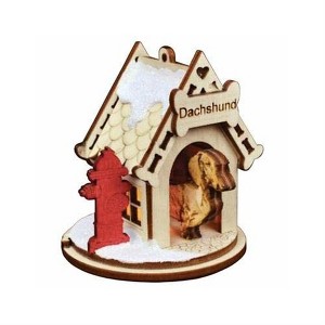 Old World Christmas Ginger Cottages Wooden Ornament for Christmas Tree, Dachshund Doghouse - 1 of 4
