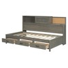 KIGFTSOD Twin Size Wooden Daybed with 3 Storage Drawers, Upper Soft Board, shelf, and a set of Sockets and USB Ports - 4 of 4
