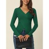 Seta T Women's V Neck Wrap Long Sleeve Criss Cross Casual Pullover Sweater - 2 of 4