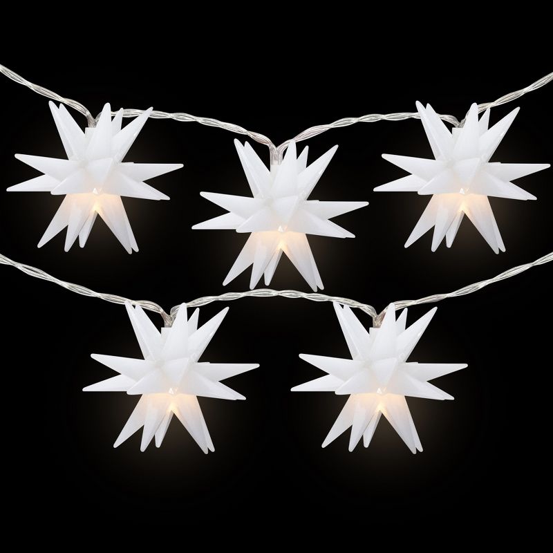 Northlight 10-Count LED White Star Christmas Fairy Lights, 5.25ft, Copper Wire, 3 of 7
