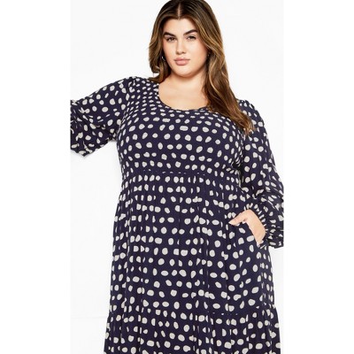 Women's Plus Size Jayden Print Maxi Dress - navy | CITY CHIC