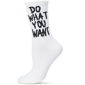 Memoi Women's Do What You Want Cotton Blend Crew Socks - 1 of 3