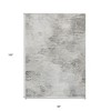 Silver Gray And Ivory Abstract Washable Indoor Outdoor Area Rug - 3 of 4