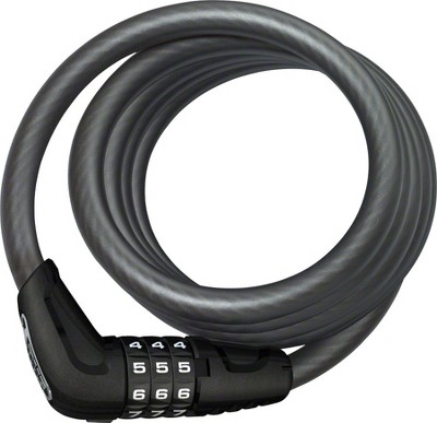 Abus Star 4508 Combo Coiled Cable Lock Black 150cm X 8mm Without ...