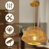 KASITE Adjustable Handwoven Paper Rope Pendant Light with Camel Iron Frame, Ideal for Dining Room, Living Room, and Kitchen - 4 of 4