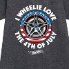 - Hot Wheels - I Wheelie Love 4th of July Graphic Short Sleeve Fleece Dress - 2 of 2