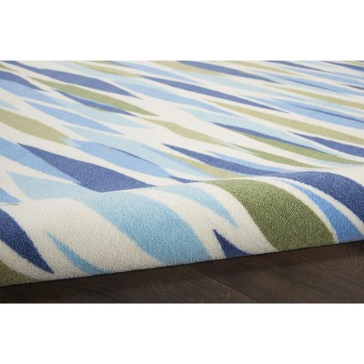 Seaglass Blue & White Traditional 4' x 6' Reversible Rug