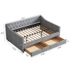 Kumasinova Twin/Full Size Daybed with 2 Storage Drawers,Fabric Upholstered Sofa Bed with Button Tufted Back & Piped Arms for Living Room,Bedroom - 2 of 4