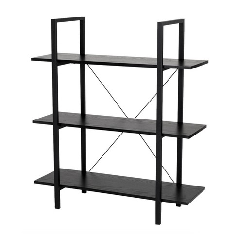 Black Three-Tiered Metal Shelf