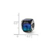 Black Bow Jewelry Square Rainbow Dichroic Glass Sterling Silver Bead Charm - 2 of 3