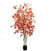 Tall Autumn Maple Faux Tree with Pot for Living Room, Home, Seasonal Displays - 2 of 4