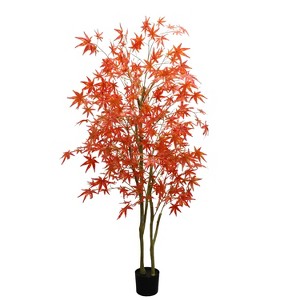 Artificial Maple Tree with Realistic Silk Leaves, Fall Tree In Pot for Home Decoration Party - 1 of 4