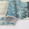 Acekool 9x12 Modern Abstract Area Rug, Machine Washable Low Pile, Non-Slip Stain Resistant Carpet for Living Room, Bedroom, Office, Beige Blue - 2 of 4