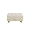 DOMETOUR Elegant White Faux Leather Storage Ottoman for Living Room or Bedroom - 2 of 4