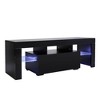 51'' Black TV Stand High-Gloss With Drawer and LED light - 2 of 4