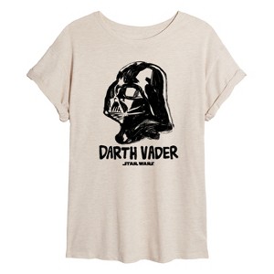 Women's - Star Wars - Sketch Darth Vader Oversized Graphic T-Shirt - 1 of 4