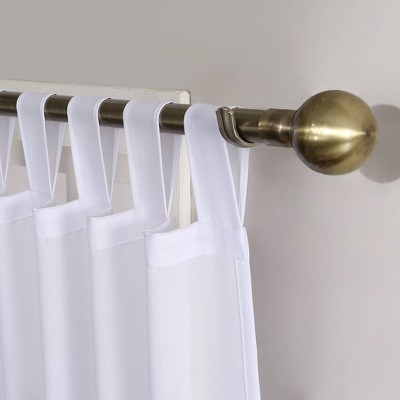 White Semi-Sheer Tab Top Polyester Curtain Panel, 40" x 108"