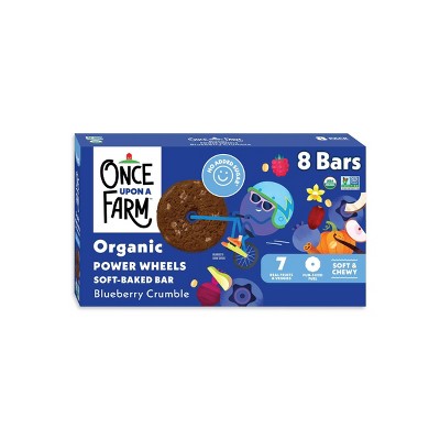 Once Upon A Farm Organic Soft Baked Blueberry Crumble Snack Bars - 9.6oz/8ct
