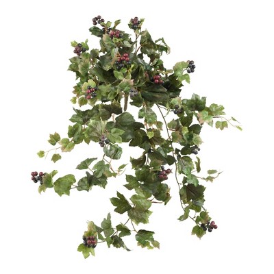Nearly Natural 24-in Grape Leaf Hanging Artificial Plant (Set of 2)